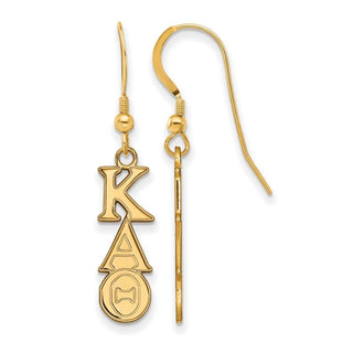 Sterling Silver Gold-plated LogoArt Kappa Alpha Theta Sorority Greek Letters Small Dangle Earrings