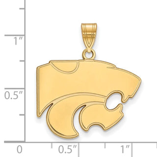 10k Gold LogoArt Kansas State University Wildcat Large Pendant