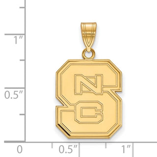14k Gold LogoArt North Carolina State University N-C-S Large Pendant