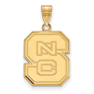 14k Gold LogoArt North Carolina State University N-C-S Large Pendant