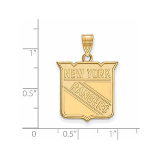 14k Gold NHL LogoArt New York Rangers Large Pendant