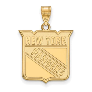 14k Gold NHL LogoArt New York Rangers Large Pendant