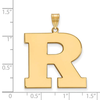 Sterling Silver Gold-plated LogoArt Rutgers University Letter R Extra Large Pendant