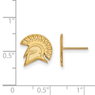14k Gold LogoArt San Jose State University Spartan Small Post Earrings