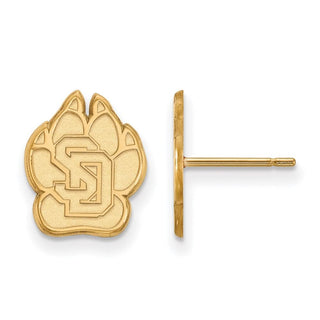 10k Gold LogoArt University of South Dakota Small Post Earrings