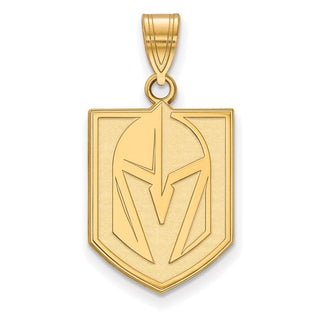 Sterling Silver Gold-plated NHL LogoArt NHL Vegas Golden Knights Large Pendant