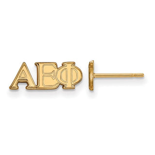 Sterling Silver Gold-plated LogoArt Alpha Epsilon Phi Sorority Greek Letters Extra Small Post Earrings