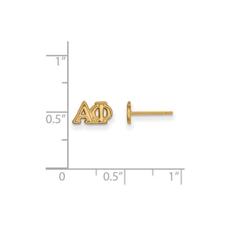 Sterling Silver Gold-plated LogoArt Alpha Phi Sorority Greek Letters Extra Small Post Earrings