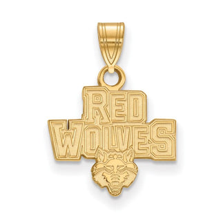 14k Gold LogoArt Arkansas State University Red Wolves Small Pendant