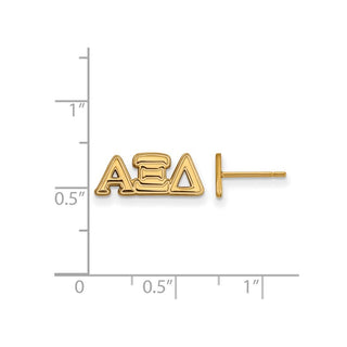 Sterling Silver Gold-plated LogoArt Alpha Xi Delta Sorority Greek Letters Extra Small Post Earrings