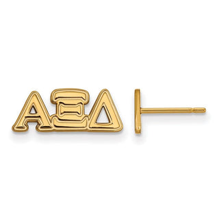 Sterling Silver Gold-plated LogoArt Alpha Xi Delta Sorority Greek Letters Extra Small Post Earrings