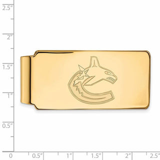 Sterling Silver Gold-plated NHL LogoArt Vancouver Canucks Money Clip