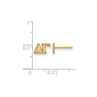 Sterling Silver Gold-plated LogoArt Delta Gamma Sorority Greek Letters Extra Small Post Earrings