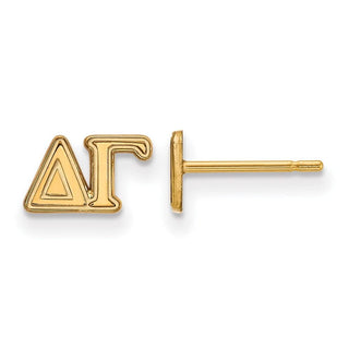 Sterling Silver Gold-plated LogoArt Delta Gamma Sorority Greek Letters Extra Small Post Earrings