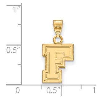 10k Gold LogoArt Fordham University Letter F Small Pendant