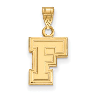 10k Gold LogoArt Fordham University Letter F Small Pendant