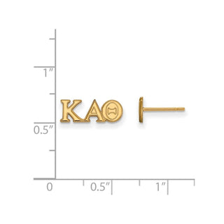 Sterling Silver Gold-plated LogoArt Kappa Alpha Theta Sorority Greek Letters Extra Small Post Earrings