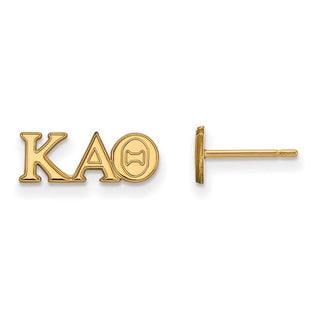 Sterling Silver Gold-plated LogoArt Kappa Alpha Theta Sorority Greek Letters Extra Small Post Earrings