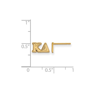 Sterling Silver Gold-plated LogoArt Kappa Delta Sorority Greek Letters Extra Small Post Earrings