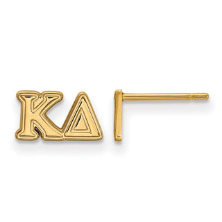 Sterling Silver Gold-plated LogoArt Kappa Delta Sorority Greek Letters Extra Small Post Earrings