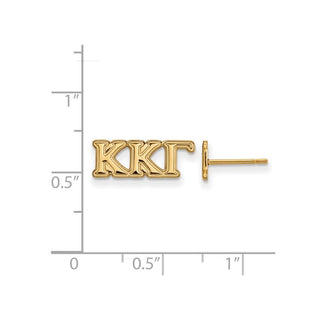 Sterling Silver Gold-plated LogoArt Kappa Kappa Gamma Sorority Greek Letters Extra Small Post Earrings