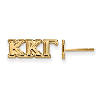 Sterling Silver Gold-plated LogoArt Kappa Kappa Gamma Sorority Greek Letters Extra Small Post Earrings