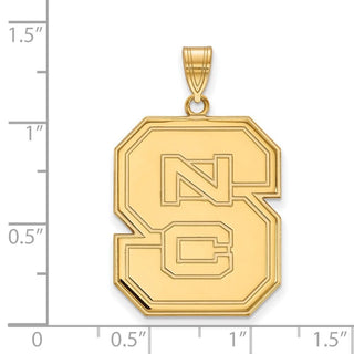 14k Gold LogoArt North Carolina State University N-C-S Extra Large Pendant