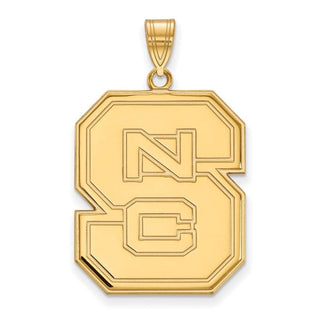 14k Gold LogoArt North Carolina State University N-C-S Extra Large Pendant