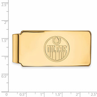 Sterling Silver Gold-plated NHL LogoArt Edmonton Oilers Money Clip