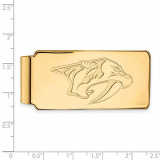 10k Gold NHL LogoArt Nashville Predators Money Clip