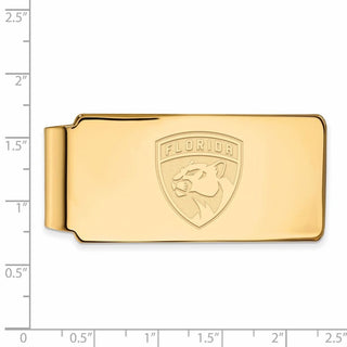 Sterling Silver Gold-plated NHL LogoArt Florida Panthers Money Clip