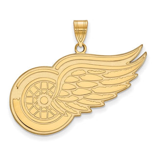Sterling Silver Gold-plated NHL LogoArt Detroit Red Wings Extra Large Pendant