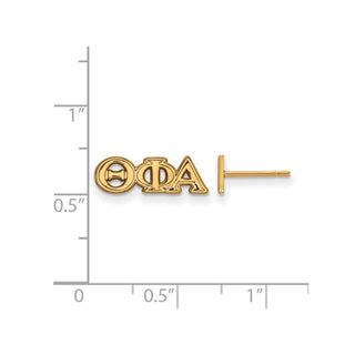 Sterling Silver Gold-plated LogoArt Theta Phi Alpha Sorority Greek Letters Extra Small Post Earrings