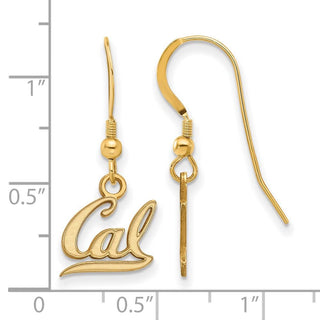 Sterling Silver Gold-plated LogoArt University of California Berkeley Extra Small Dangle Wire Earrings
