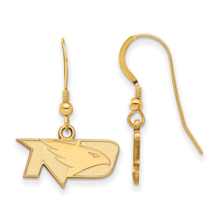 Sterling Silver Gold-plated LogoArt University of North Dakota Extra Small Dangle Wire Earrings