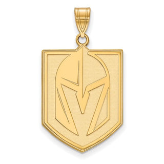 Sterling Silver Gold-plated NHL LogoArt NHL Vegas Golden Knights Extra Large Pendant