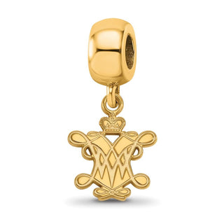 Sterling Silver Gold-plated LogoArt College of William and Mary Small Dangle Bead Charm