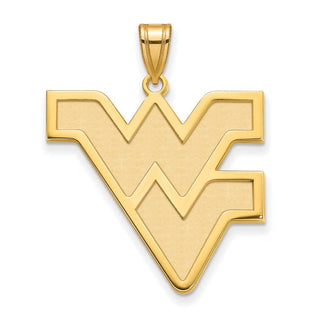 Sterling Silver Gold-plated LogoArt West Virginia University W-V Extra Large Pendant