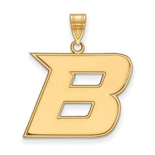 Sterling Silver Gold-plated LogoArt Boise State University Letter B Large Pendant