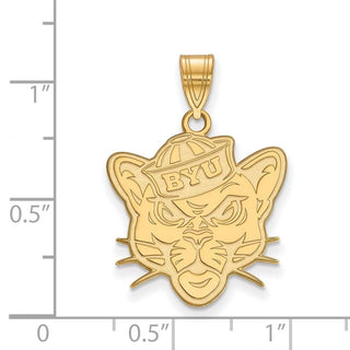 10k Gold LogoArt Brigham Young University Cougar Large Pendant