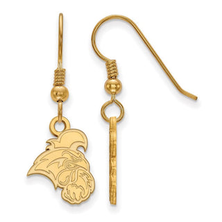 Sterling Silver Gold-plated LogoArt Coastal Carolina University Chanticleer Small Dangle Earrings