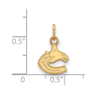 Sterling Silver Gold-plated NHL LogoArt Vancouver Canucks Extra Small Pendant