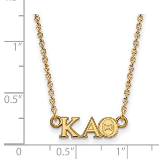 Sterling Silver Gold-plated LogoArt Kappa Alpha Theta Sorority Greek Letters Extra Small Pendant 18 inch Necklace