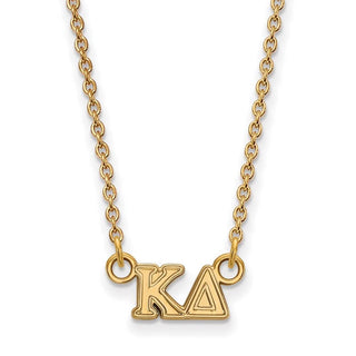 Sterling Silver Gold-plated LogoArt Kappa Delta Sorority Greek Letters Extra Small Pendant 18 inch Necklace
