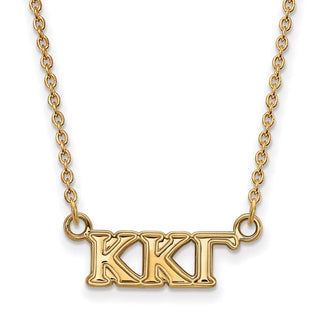 Sterling Silver Gold-plated LogoArt Kappa Kappa Gamma Sorority Greek Letters Extra Small Pendant 18 inch Necklace