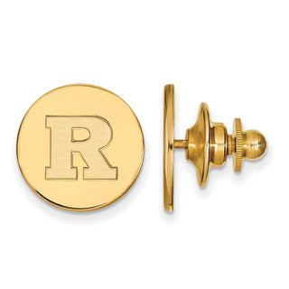 Sterling Silver Gold-plated LogoArt Rutgers University Letter R Lapel Pin