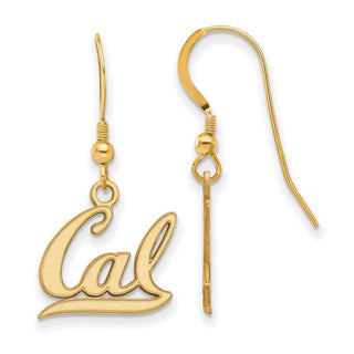 Sterling Silver Gold-plated LogoArt University of California Berkeley Small Dangle Wire Earrings