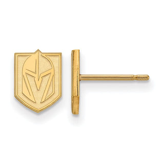Sterling Silver Gold-plated NHL LogoArt NHL Vegas Golden Knights Extra Small Post Earrings