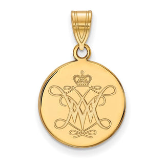 10k Gold LogoArt College of William and Mary Medium Disc Pendant