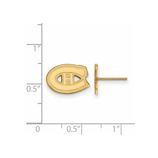10k Gold NHL LogoArt Montreal Canadiens Extra Small Post Earrings